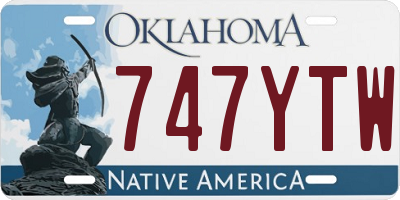 OK license plate 747YTW