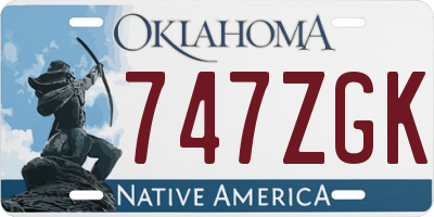OK license plate 747ZGK