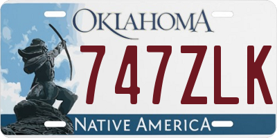 OK license plate 747ZLK