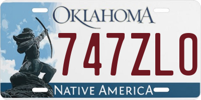 OK license plate 747ZLO