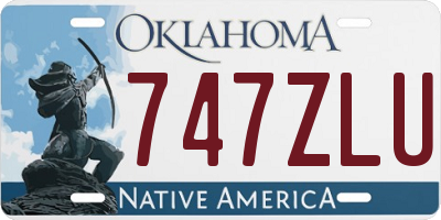 OK license plate 747ZLU