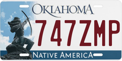 OK license plate 747ZMP
