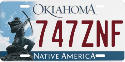 OK license plate 747ZNF