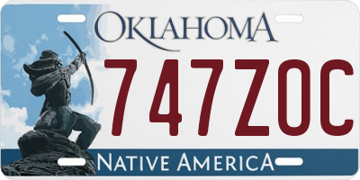 OK license plate 747ZOC