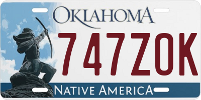 OK license plate 747ZOK