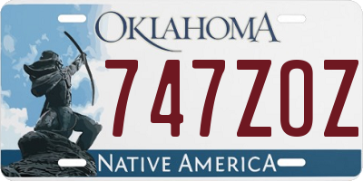 OK license plate 747ZOZ