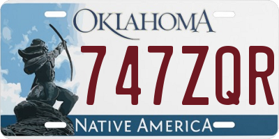 OK license plate 747ZQR