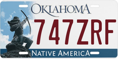 OK license plate 747ZRF