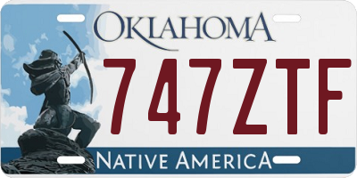 OK license plate 747ZTF