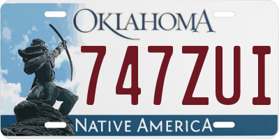 OK license plate 747ZUI