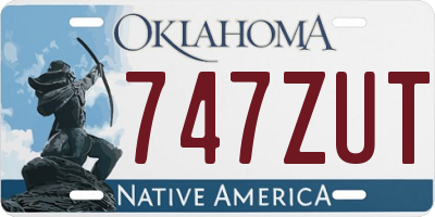 OK license plate 747ZUT