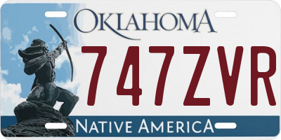 OK license plate 747ZVR