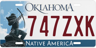 OK license plate 747ZXK