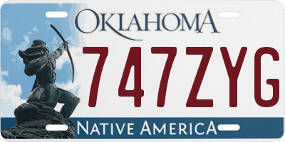 OK license plate 747ZYG