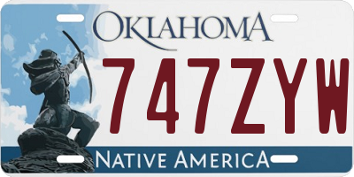 OK license plate 747ZYW