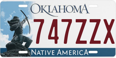 OK license plate 747ZZX