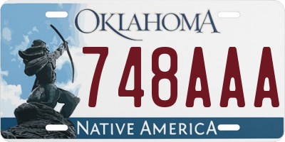 OK license plate 748AAA