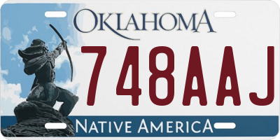 OK license plate 748AAJ