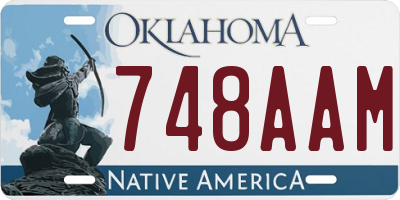 OK license plate 748AAM