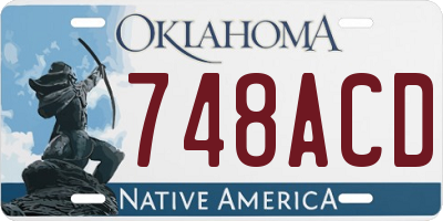 OK license plate 748ACD