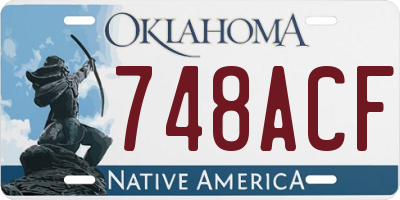 OK license plate 748ACF