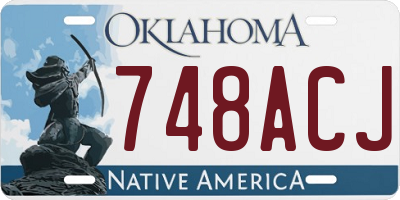 OK license plate 748ACJ