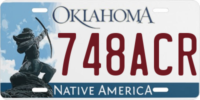 OK license plate 748ACR