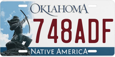 OK license plate 748ADF