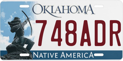 OK license plate 748ADR