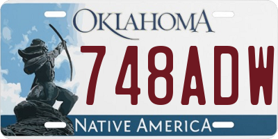 OK license plate 748ADW