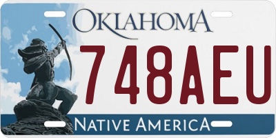 OK license plate 748AEU