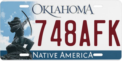OK license plate 748AFK