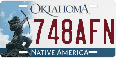 OK license plate 748AFN