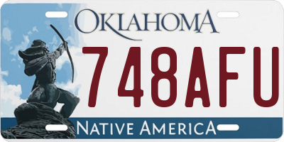 OK license plate 748AFU