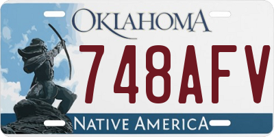OK license plate 748AFV