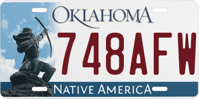 OK license plate 748AFW