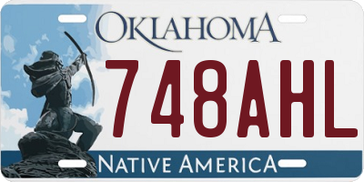 OK license plate 748AHL