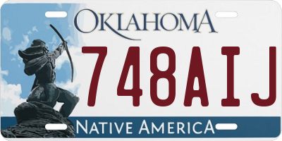OK license plate 748AIJ