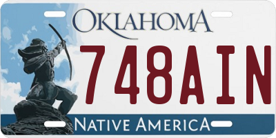 OK license plate 748AIN