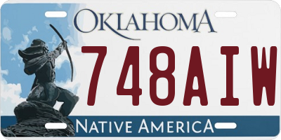 OK license plate 748AIW