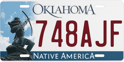 OK license plate 748AJF