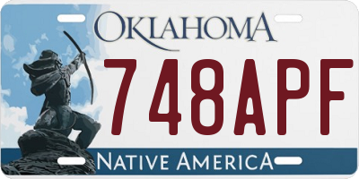 OK license plate 748APF