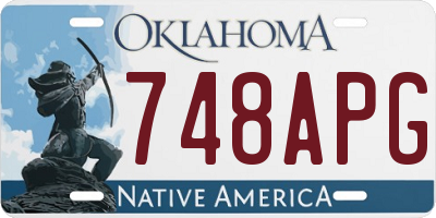 OK license plate 748APG