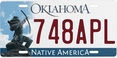 OK license plate 748APL