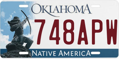 OK license plate 748APW
