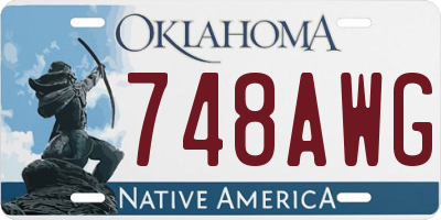 OK license plate 748AWG