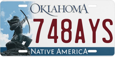 OK license plate 748AYS
