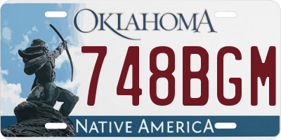 OK license plate 748BGM