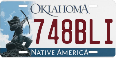 OK license plate 748BLI