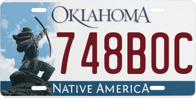 OK license plate 748BOC
